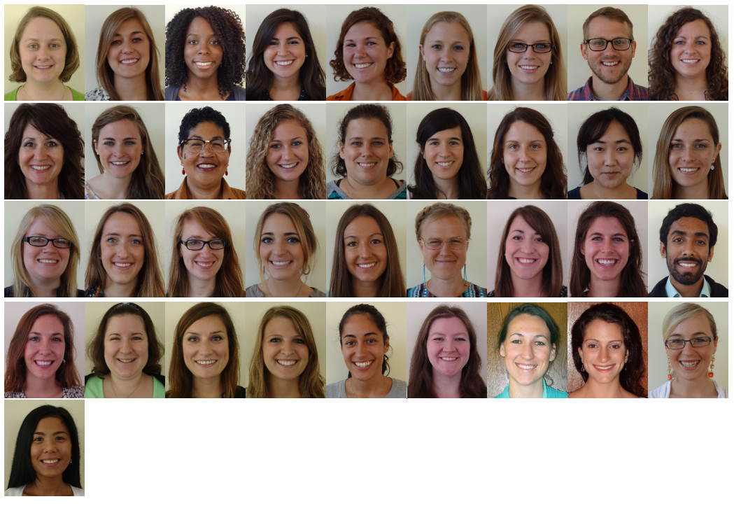 Cohort photo of 2014-2015 LEND trainees' headshots in rows and columns.